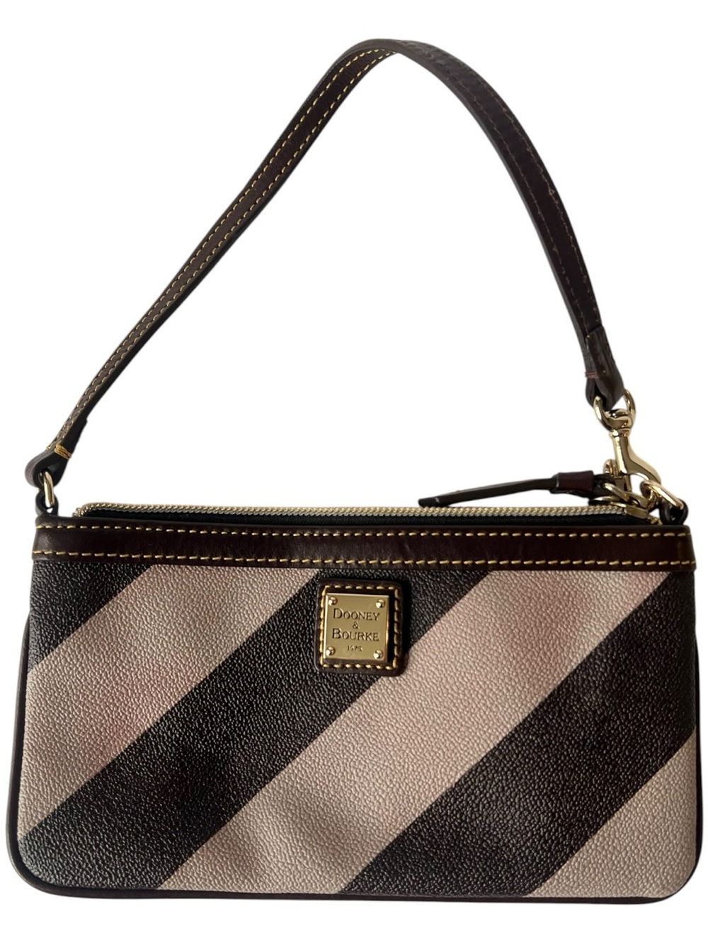 Dooney & Bourke Striped Mini Shoulder Bag Y2K Pochette Baguette Purse